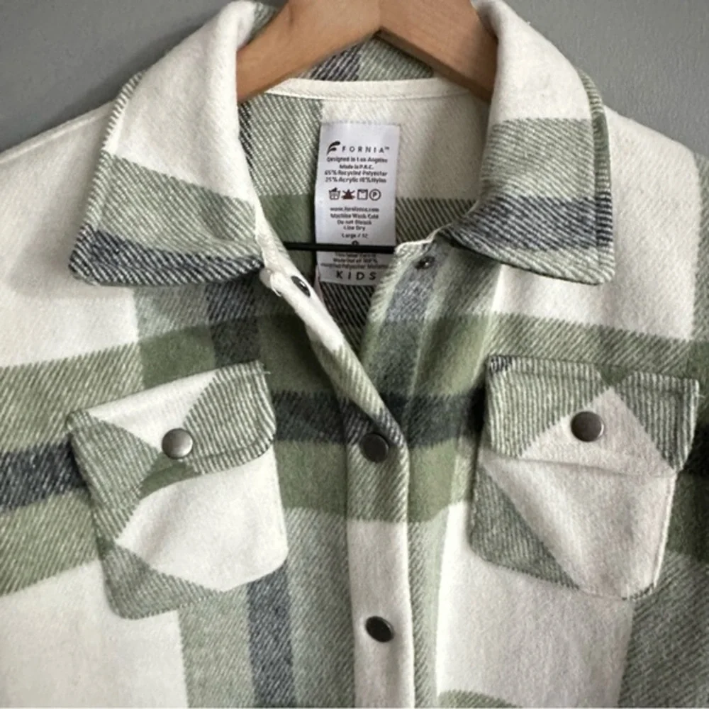 FORNIA PLAID SHACKET‎ SNAP BUTTON YOUTH LARGE NWT CABINCORE WESTERN FALL